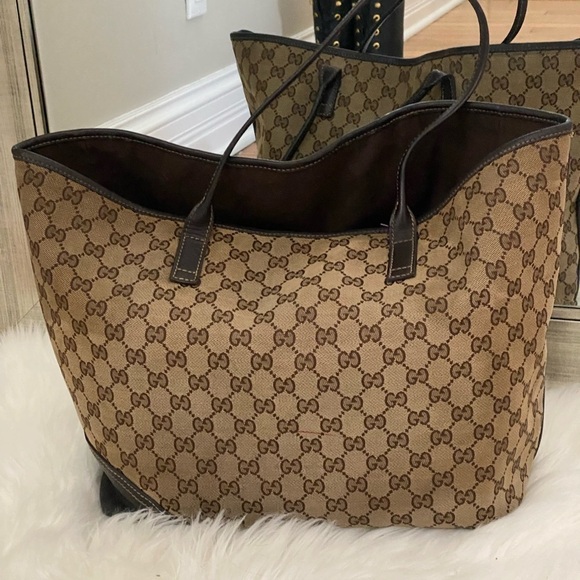 𝅺Authentic Large Gucci Canvas tote - Picture 9 of 16